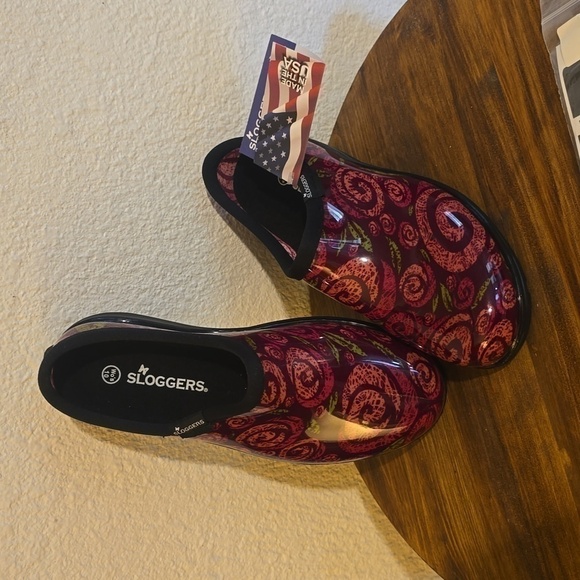 Sloggers Womens Swirl ROSE SHOES Gardening Waterproof New! Sz.10 - Picture 3 of 12